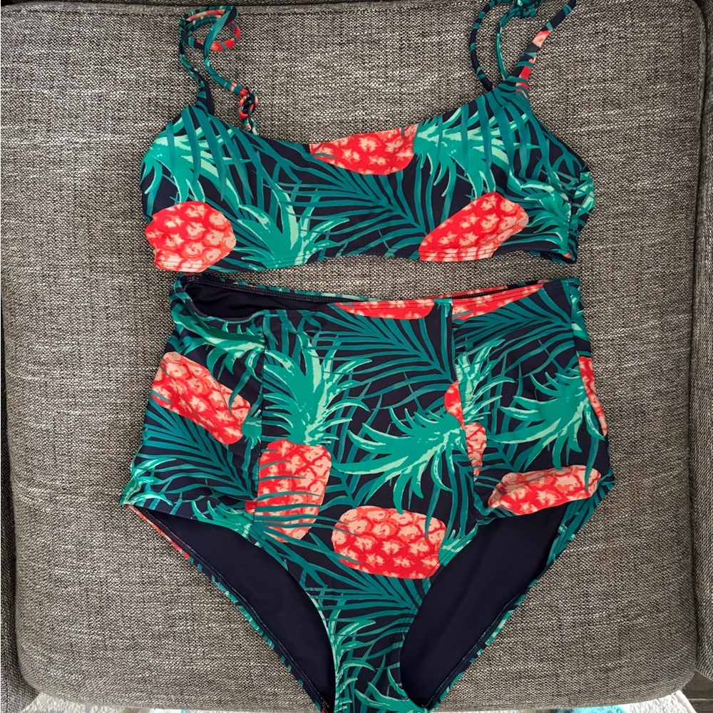 Aerie Tropical High Waisted Bikini Medium
